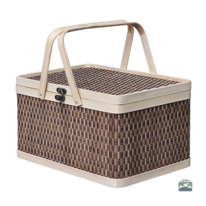 Panier Pique-Nique en Bambou Foncé