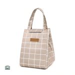 Lunch Bag Beige à Carreaux élégant et pratique pour vos repas