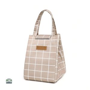 Lunch Bag Beige à Carreaux élégant et pratique pour vos repas