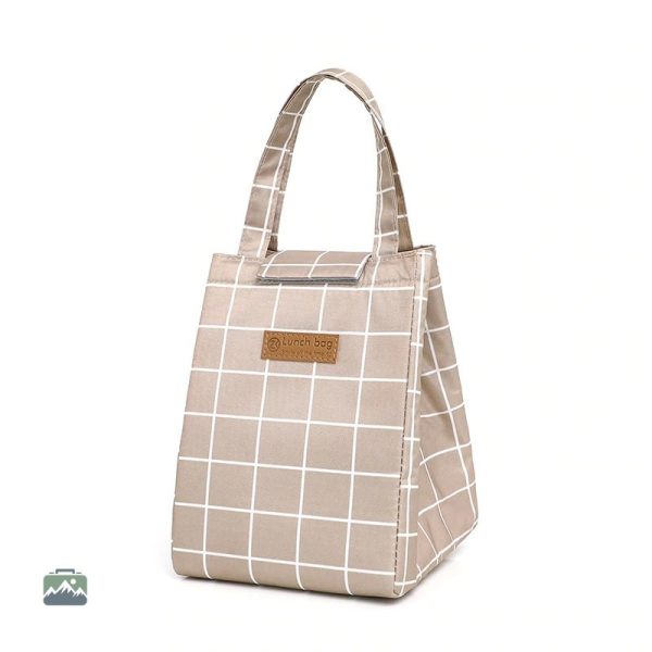 Lunch Bag Beige à Carreaux élégant et pratique pour vos repas