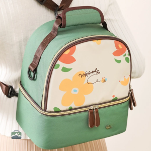 Sac à dos isotherme vert pour le transport de nourriture froide