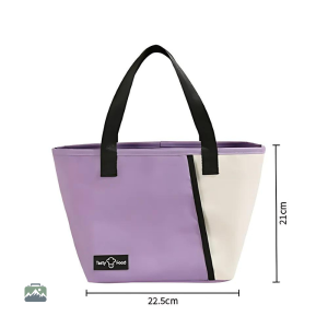 Sac repas isotherme violet à porter à la main