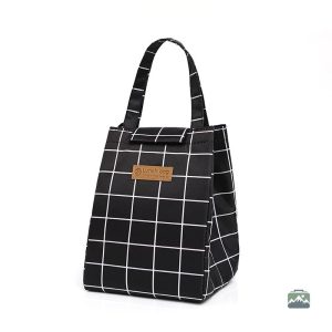 Lunch Bag Noir à Carreaux élégant pour le déjeuner