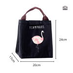 Sac à déjeuner noir avec design flamants