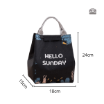 Sac à déjeuner élégant en noir