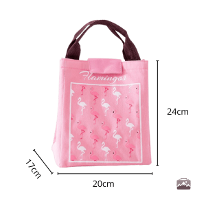 Sac à déjeuner motifs flamants roses tendance