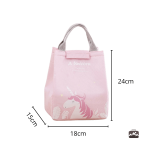 Sac à lunch rose avec motif licorne pour repas à emporter