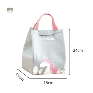 Sac à lunch vert avec motif licorne coloré