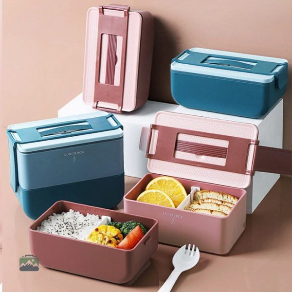 Lunch Box Rouge à 2 étages pour un déjeuner pratique et élégant