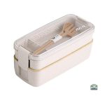 Lunch Box Beige 2 étages pour des repas pratiques