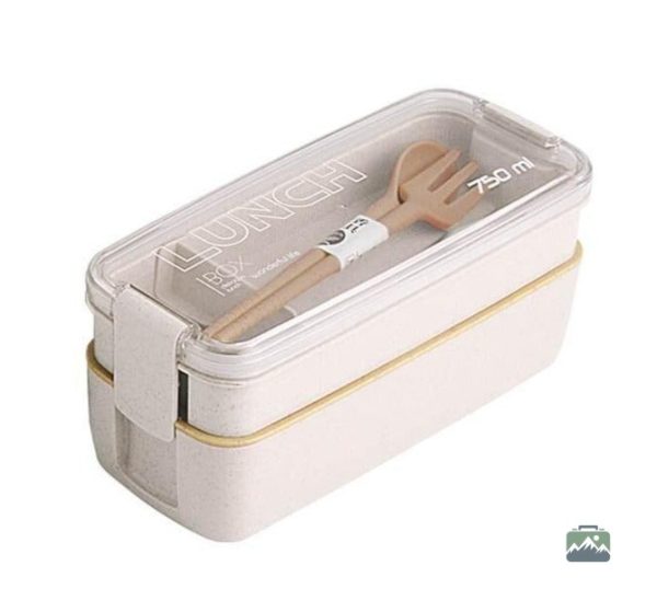 lunch-box-beige-deux-etages-1 Lunch Box Beige 2 étages pour des repas pratiques