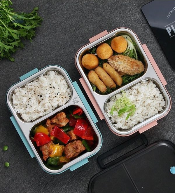 Lunch box en plastique durable, adaptée aux repas quotidiens
