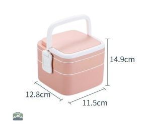 Lunch Box carrée rose pour repas équilibrés