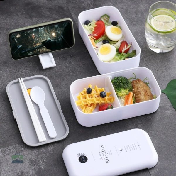 Boîte à lunch blanche, idéale pour le travail ou l'école
