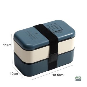 Lunch Box design bleu et blanc pour repas équilibrés