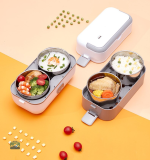 Lunch Box Chauffante Blanche à deux niveaux