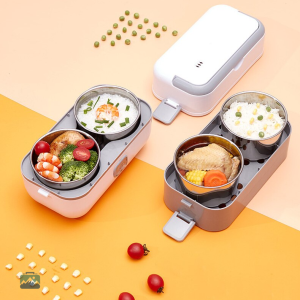 Lunch Box Chauffante Blanche à deux niveaux