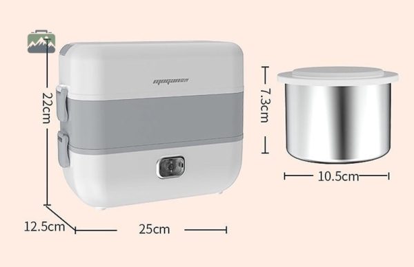 Conteneur alimentaire chauffant à deux étages