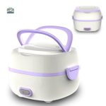 Récipient chauffant pour repas violet carré