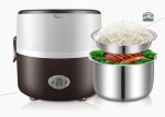 Lunch Box Chauffante Marron, design pratique et fonctionnel