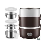 Lunch Box Chauffante Marron 3 Étages
