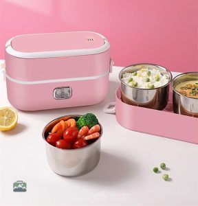 Lunch box électrique rose, pratique et élégante
