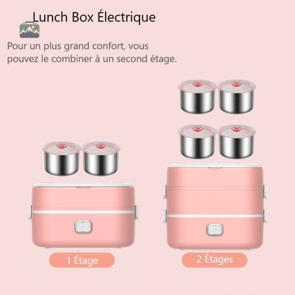Boîte de repas rose, idéale pour le bureau