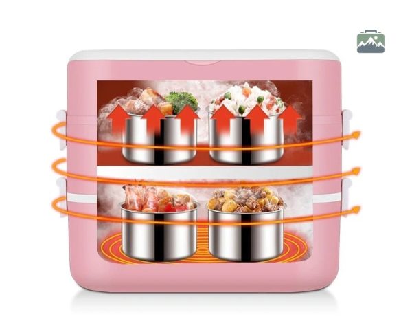 Lunch box portable rose pour repas chauds