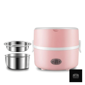 Lunch Box Chauffante Rose 2 étages