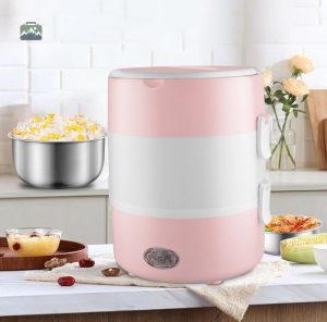 Lunch Box Rose pratique à 3 niveaux pour le déjeuner sur le pouce