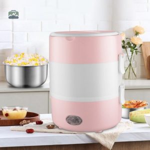Lunch Box Rose pratique à 3 niveaux pour le déjeuner sur le pouce