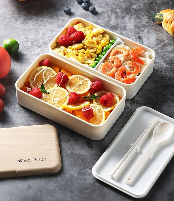 Lunch Box en bois rose pour repas stylés
