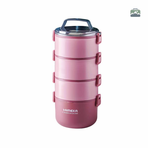 Boîte à lunch rose en inox pour enfants