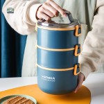 Lunch box bleue en acier pour repas équilibrés