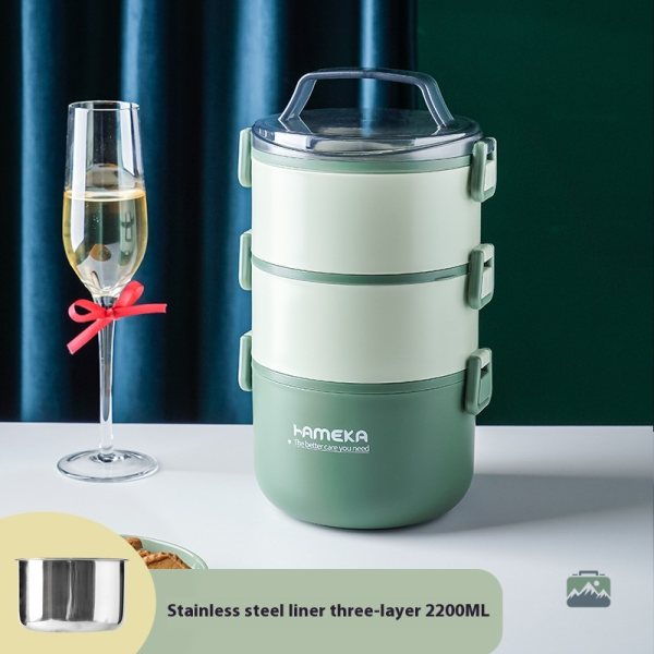 Lunch box verte en acier inoxydable