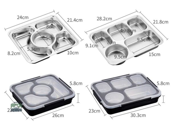 Lunch Box Durable Inox avec Compartiments