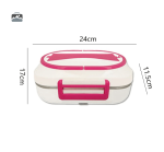 Boîte à lunch électrique rose pour repas en déplacement