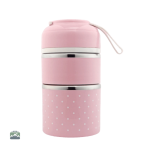 Lunch box rose avec compartiments pratiques