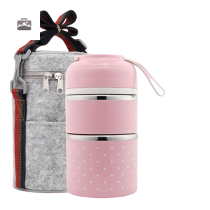 Élégante lunch box à étage en rose