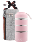 Boîte à repas rose avec design moderne