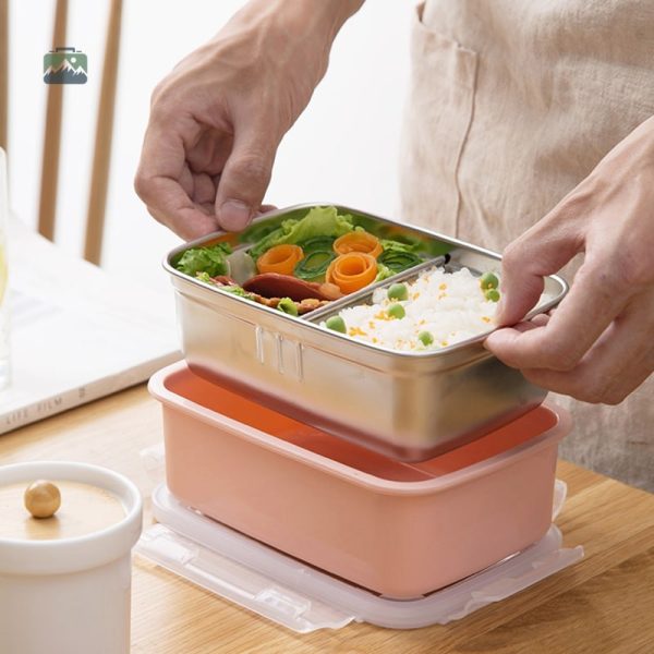 Boîte à lunch en inox rose, pratique et élégante