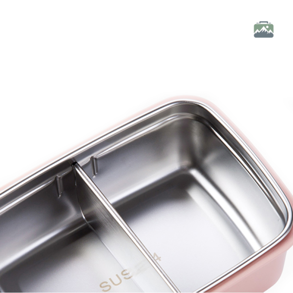 Boîte à repas inox rose, parfaite pour le transport