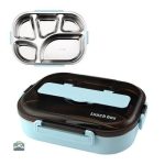 Lunch box étanche en inox bleu