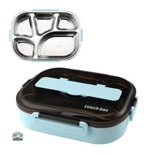 Lunch box étanche en inox bleu