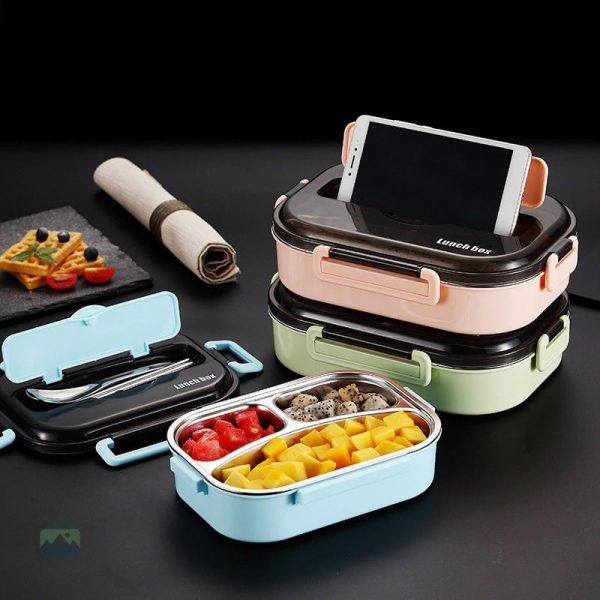 Conteneur alimentaire en inox bleu