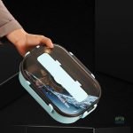 Lunch box durable inox bleu