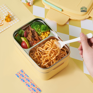 Lunch box écologique en inox, idéale pour repas variés