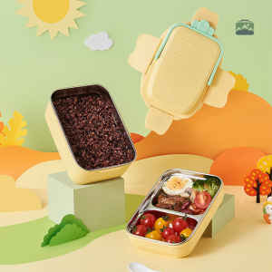 Boîte à lunch compartimentée en inox, pratique et durable