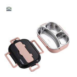 Lunch Box inox design rose, idéale pour les repas