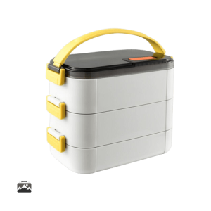 Lunch Box Inox Blanche à plusieurs étages